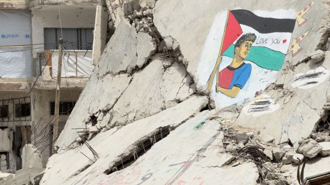 Mural de Lamine Yamal en Gaza. EFE