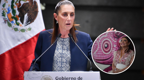 Sheinbaum respaldó el uso del ajolote y el color lila en la imagen urbana de CDMX. Cuartoscuro