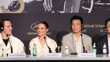 De izquierda a derecha, Michael Fassbender, Alicia Vikander, Hwang Jung-min y Na Hong-jin en la presentación de "Hope" en el Festival de Cannes. EFE/EPA/ANDREAS RENTZ / POOL
