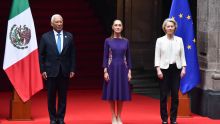 Claudia Sheinbaum recibe a líderes de la Unión Europea en Palacio Nacional (Foto Cuartoscuro)