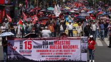 CNTE marcha al Zócalo y busca instalar un plantón. Foto Archivo/Cuarto Oscuro