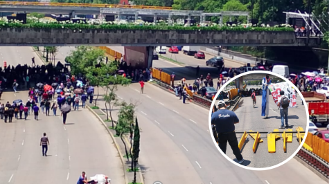 Integrantes de la CNTE cerraron ambos sentidos de Circuito Interior en protesta por las agresiones registradas en Oaxaca. 