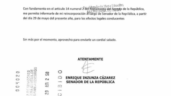 Comunicado, del senador Enrique Inzunza Comunicado, del senador Enrique Inzunza