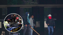 La CNTE irrumpió en las oficinas de la SEP, donde causó daños materiales y provocó la movilización de cuerpos de emergencia. Cuartoscuro