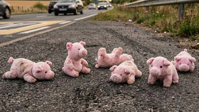 Homicidio de menor en Tecate se suma a los casos marcados por el cerdito rosa. (IA)