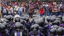 CNTE amenazó con boicotear la inauguración del Mundial luego de la manifestación de este martes en Tlalpan. Foto Cuarto Oscuro