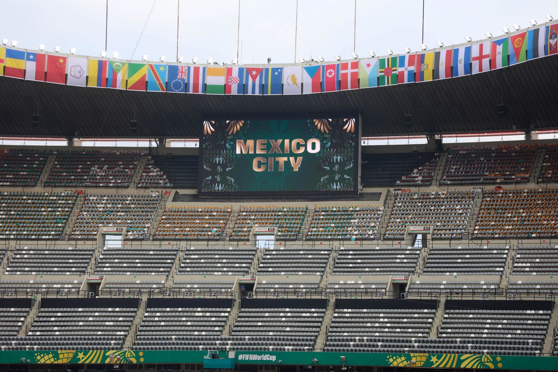 El Estadio Ciudad de México se encuentra listo para que el día de mañana se lleve a cabo la inauguración de la Copa del Mundo 2026. Moises Pablo Nava / Cuartoscuro