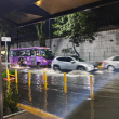 Los alrededores del Estadio Azteca fueron afectados por la lluvia de ayer.