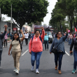 La CNTE intentó marchar al Estadio Ciudad de México, pero policías les cerraron el paso en Calzada de Tlalpan. Cuartoscuro