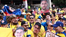 La afición de Colombia toma el Estadio Azteca. MexSport