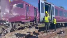 Dos trenes colisionan cerca de Bedford, Inglaterra. (capturas de pantalla tomadas de redes sociales)