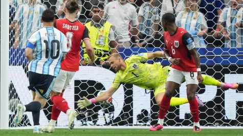 Messi abre el marcador ante Austria. EFE