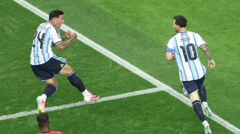 Messi celebra el primer tanto del partido ante Austria. EFE