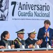 Las mandatarias Claudia Sheinbaum y Delfina Gómez en aniversario de la GN