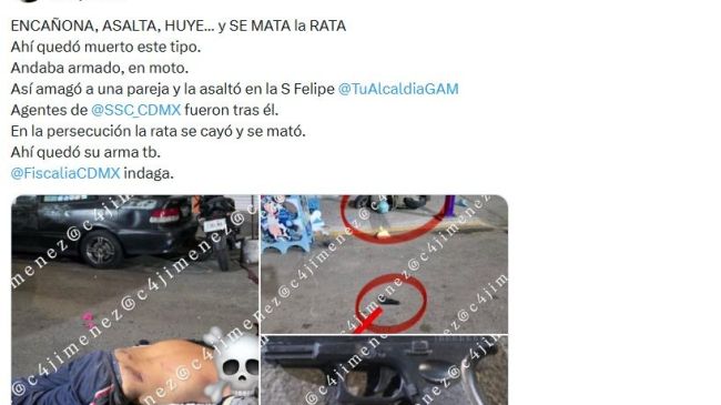 Muere presunto ladrón tras persecución en San Felipe de Jesús Muere presunto ladrón tras persecución en San Felipe de Jesús