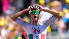 El ciclista ensenadense de 23 años, Isaac del Toro, logró una victoria sin precedentes al imponerse en la segunda etapa del Tour de Francia 2026 (Foto: EFE)