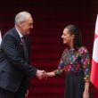 Sheinbaum recibe al Presidente de la Confederación Suiza, Guy Parmelin en Palacio Nacional.  (especial)