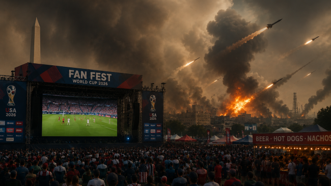 Trump vs. Irán: El conflicto bélico que amenaza con destruir el Mundial de Fútbol (Imagen creada con ChatGPT)