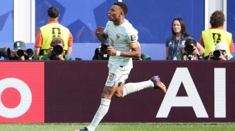 Mbappé celebra primer gol ante Marruecos. EFE