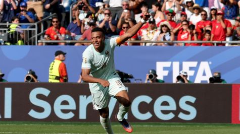 Mbappé festeja primer gol ante Marruecos. EFE