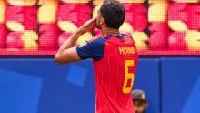 Merino marca el gol del gane ante Bélgica. MexSport