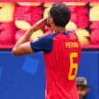 Merino marca el gol del gane ante Bélgica. MexSport