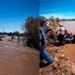 Intentan cruzar el vado de Las Cocheras y terminan atrapados por la corriente. (SSPC Sonora)
