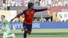 Ferran Torre anota el gol de la victoria para España