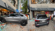 Una mujer de 72 años perdió el control de su camioneta al intentar estacionarse y chocó contra una vinoteca en Lomas de Chapultepec. Una persona resultó lesionada. (Foto: SSC)