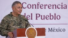 El almirante Raymundo Morales Ángeles en la conferencia mañanera (Foto EFE)