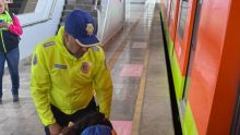 El incidente ocurrió en la zona de vías de la mencionada parada, lo que obligó a la suspensión momentánea del servicio en la "Línea Dorada" (Foto: Especial)