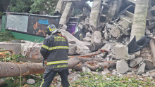 El derrumbe ocurrió en Viaducto Presidente Miguel Alemán y Minería, en Escandón; autoridades informaron que no hubo personas afectadas. (Foto: @JefeVulcanoCova )