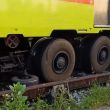 Un tren que circulaba sin pasajeros salió de su posición de vía, situación derivada de una posible falla en el aparato de cambi ode vía, Las autoridades atribuyeron este desperfecto a una afectación del terreno. (Foto: @luismiguelbaraa )
