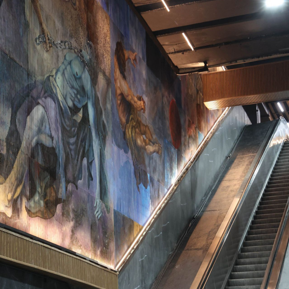 La estación Auditorio de la Línea 7 del Metro de la Ciudad de México compite de manera formal por el mural holográfico más grande del mundo.