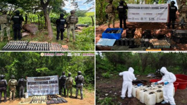 Fuerzas federales asestan golpe al narcotráfico en tres municipios de Sinaloa. (Gabinete de seguridad)