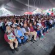simpatizantes de Morena se congregaron en la Plaza Morelos de Naucalpan
