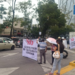 La protesta se realizó en el tramo de avenida Patriotismo, casi esquina con Puente de La Morena, debido a la operación de un establecimiento ubicado en Viaducto Río Becerra número 34. (Foto: @SCPPyBG )
