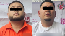 Bryan “N”, alias “Loco Bryan”, y Rafael “N”, “El Macaco”, fueron detenidos con un arma y 193 dosis de aparente droga. (Foto: SSC)