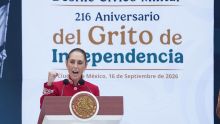 En su discurso previo a la marcha de los contingentes, la mandataria enfatizó la defensa continua de la soberanía nacional y el carácter popular de la gesta de 1810 (Foto: Cuartoscuro)