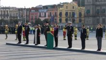 Sheinbaum rinde homenaje a víctimas de los sismos del 19 de septiembre. (EFE)