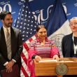 Clara Brugada Molina, jefa de Gobierno de la Ciudad de México, anunció la integración de la capital del país a la coalición global por la vivienda asequible durante su participación en el Foro Urban20 (U20) 2026 (Foto: Especial)