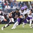 El mariscal de campo de Chicago, Caleb Williams, salió lesionado del encuentro (Foto https://www.chicagobears.com/)to
