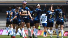 Ana Mendoza celebra su gol ante Puebla (Foto Cuartoscuro)