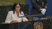 Discurso de Delcy Rodríguez en la ONU (Foto EFE)
