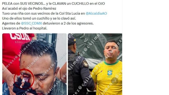 Riña entre vecinos Santa Lucia deja un hombre acuchillado en el ojo Riña entre vecinos Santa Lucia deja un hombre acuchillado en el ojo
