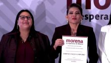Valles Sampedro recibió su constancia y rindió protesta, posicionándose como la virtual candidata del movimiento a la gubernatura del estado (Foto: Especial)