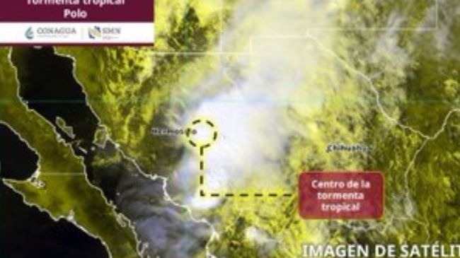 “Polo” tocó tierra en dos ocasiones en territorio nacional primero en Baja California Sur, como huracán categoría 2, y posteriormente en Guaymas, Sonora, como huracán categoría 1, (SMN)