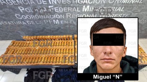 El aseguramiento ocurrió en cuatro maletas, revisadas con apoyo de un binomio canino. (FGR)