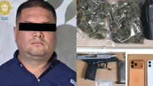 De acuerdo con las primeras versiones, dos sujetos que viajaban en una motocicleta y el detenido presuntamente pretendían realizar un asalto. (Foto: SSC)