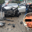 Los sospechosos fueron interceptados en la colonia Guerrero luego de presuntamente realizar disparos en la Tabacalera; el conductor chocó contra la unidad policial. (FotoS: SSC)